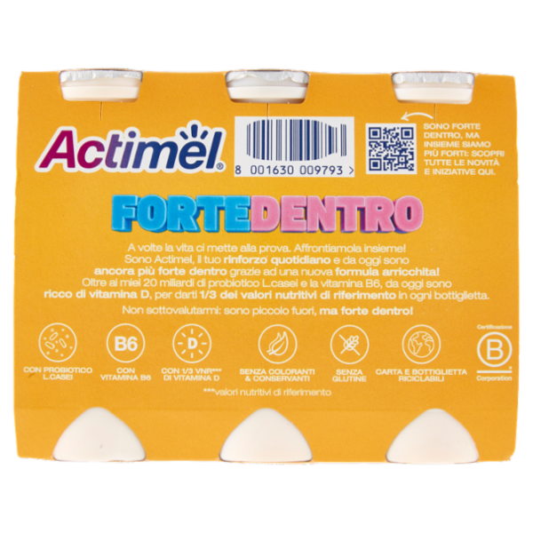 Actimel papaya-propoli e miele 6 x 100 g