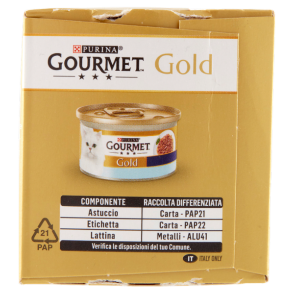 PURINA GOURMET Gold Straccetti Salmone / Pesce dell'Oceano 4 x 85 g