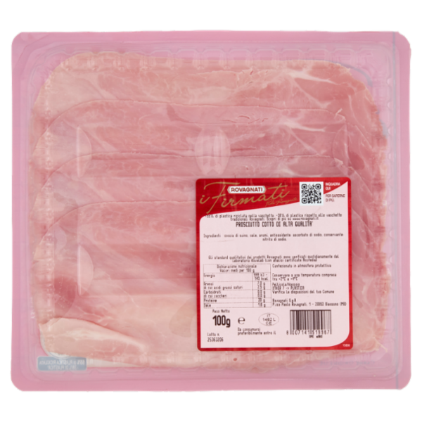 Rovagnati i Firmati Prosciutto Cotto di Alta Qualità 100 g