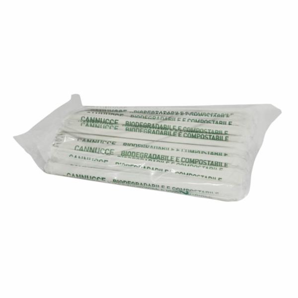 Usobio Cannucce Bio Bianche Imbustate 21 cm 200 pz.