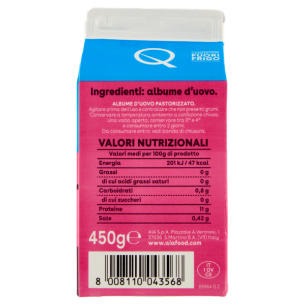 Aia aeQuilibrium Albume d'Uovo Pastorizzato 450 g