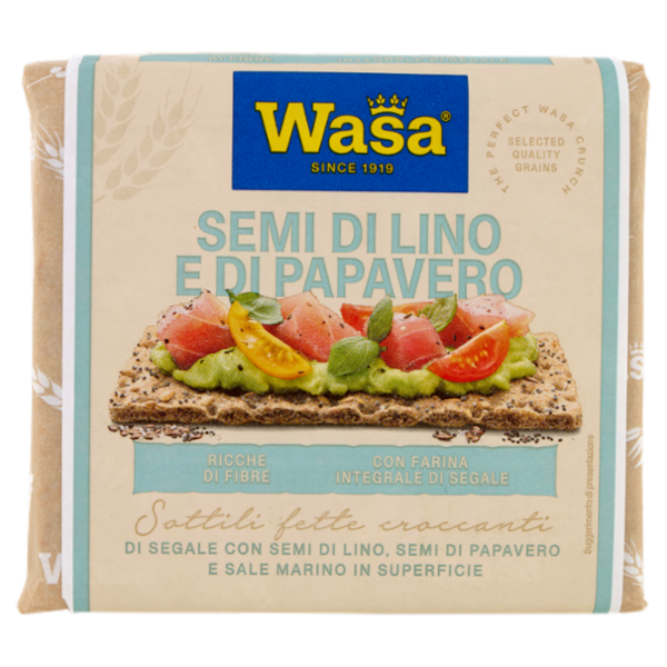 Wasa Chruncy Twist Cracker con Farina Integrale di Segale e Semi di Lino e Papavero 245g