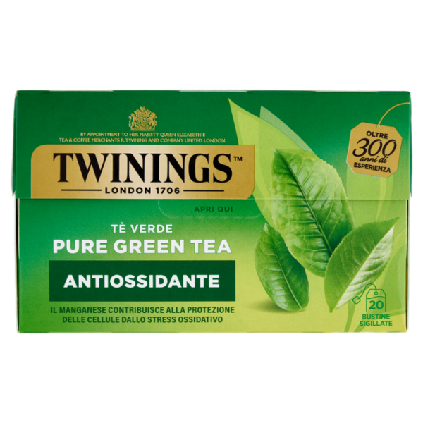 Twinings Pure Green Tea Tè Verde Antiossidante 20 filtri The 40 g