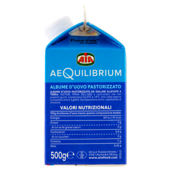 Aia aeQuilibrium Albume d'Uovo Pastorizzato 500 g