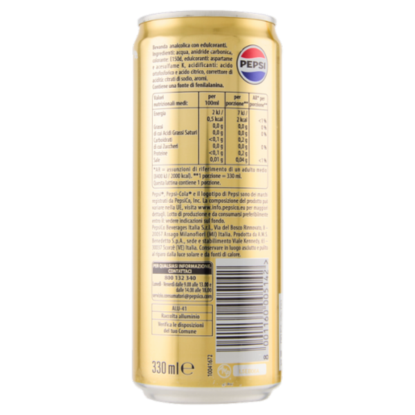 Pepsi Zero Zucchero Zero Caffeina 330 ml