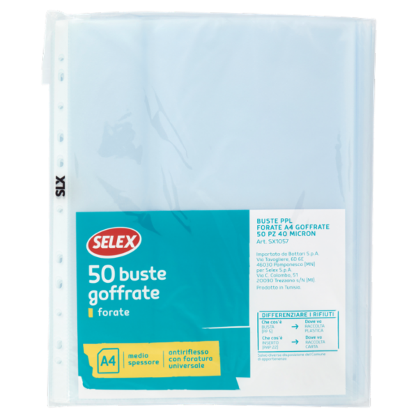 Selex Buste in PPL Forate Goffrate Formato A4
