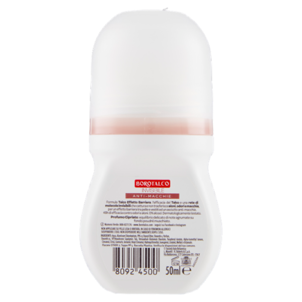 Borotalco Invisibile Profumo Cipriato Deo Roll On 50 ml