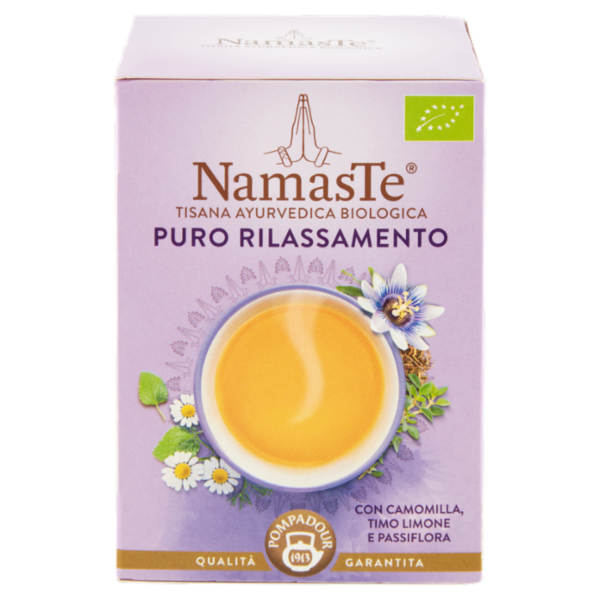 Pompadour NamasTe Tisana Ayurvedica Biologica Puro Rilassamento 15 x 1,8 g