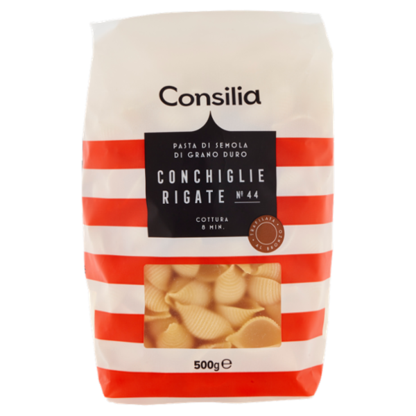 Consilia Pasta di Semola Trafilata al Bronzo Conchiglie Rigate 500 g