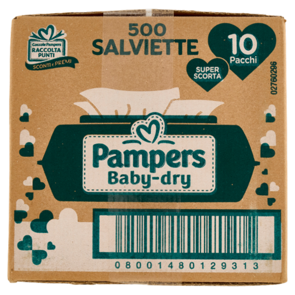 Pampers Baby-dry Salviette 500 pz