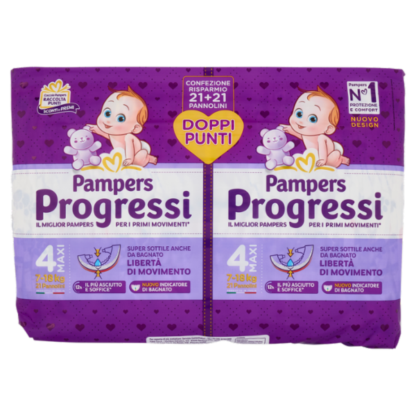 Pampers Progressi Maxi 21 + 21 pz