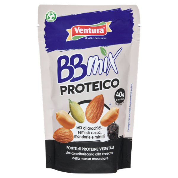 Ventura BBmix Proteico Mix di arachidi, semi di zucca, mandorle e mirtilli 150 g