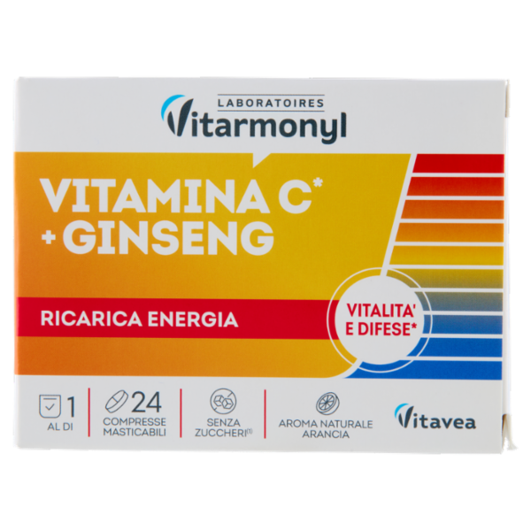 Laboratoires Vitarmonyl Vitamina C* + Ginseng 24 Compresse Masticabili 57,6 g