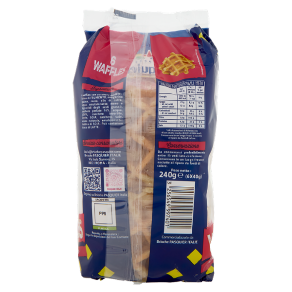 Brioche Pasquier Waffles zucchero perlato 6 x 40 g