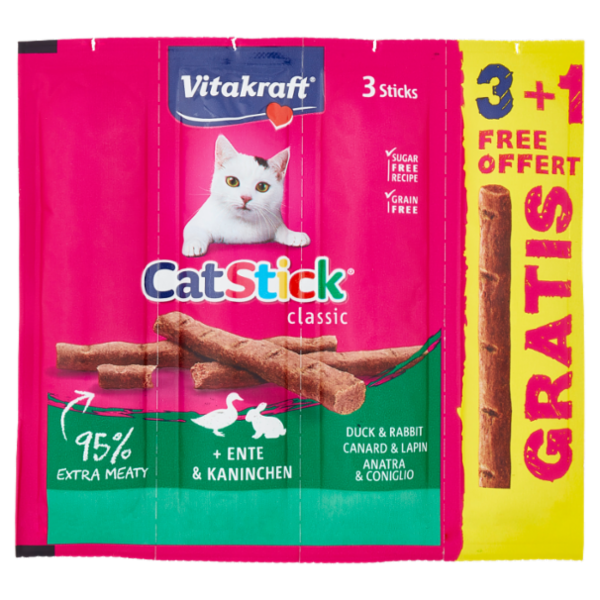 Vitakraft Cat Stick classic Anatra & Coniglio 4 pezzi 24 g