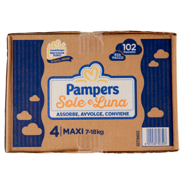 Pampers Sole e Luna Maxi 102 pz