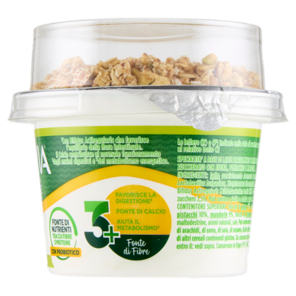 ACTIVIA Fibre Mix&Go con Probiotico Bifidus, Yogurt Bianco con Avena, Pistacchio e Mandorle, 170g