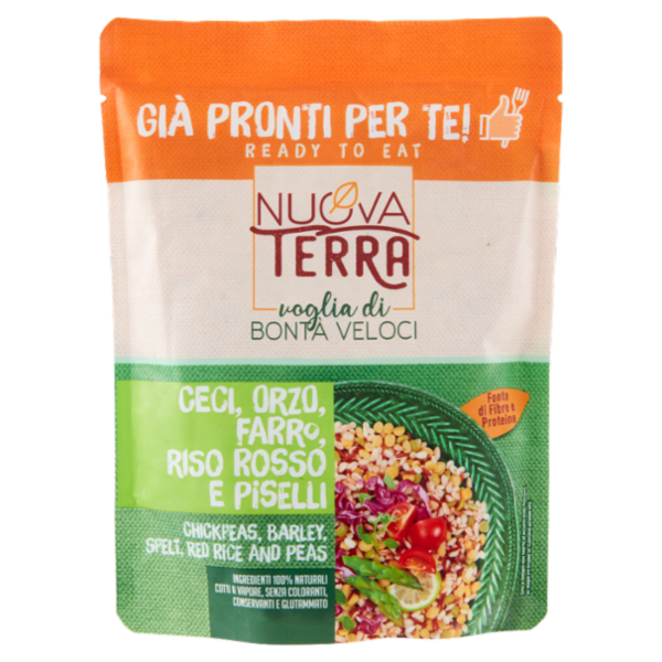 Nuova Terra Già Pronti per Te! Ceci, Orzo, Farro, Riso Rosso e Piselli 250 g