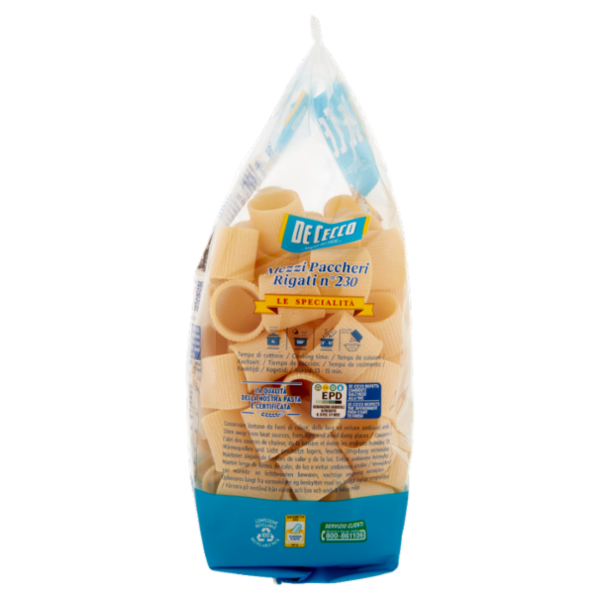 De Cecco Le Specialità Mezzi Paccheri Rigati n°230 500 g