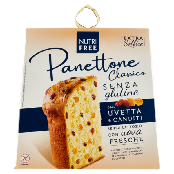 Nutrifree Panettone Classico Senza glutine con Uvetta e Canditi Senza Lattosio 600 g