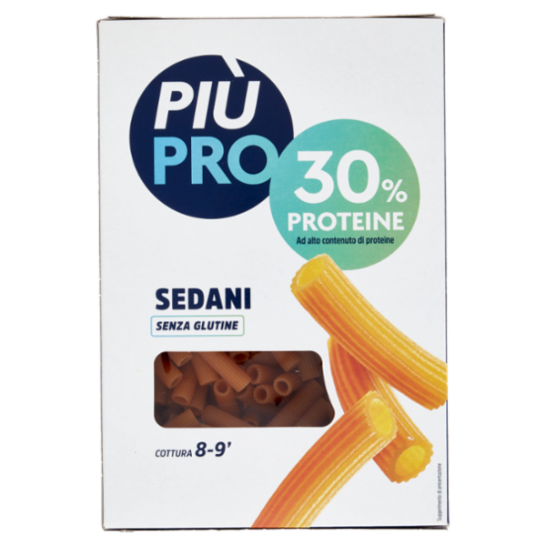 Piùpro Sedani Senza Glutine ad Alto Contenuto di Proteine 250 g
