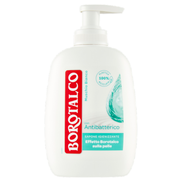 Borotalco Muschio Bianco con Antibatterico Sapone Igienizzante 250 ml