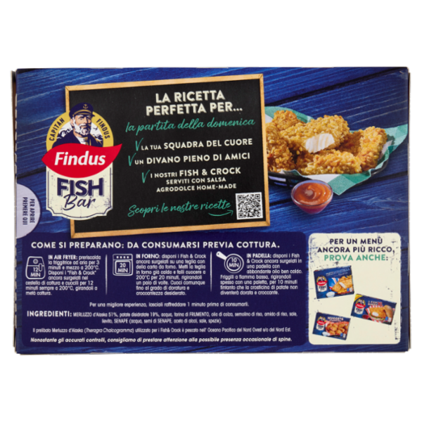Capitan Findus Fish Bar Fish & Crock Merluzzo D'Alaska con Patatine Croccanti 250 g