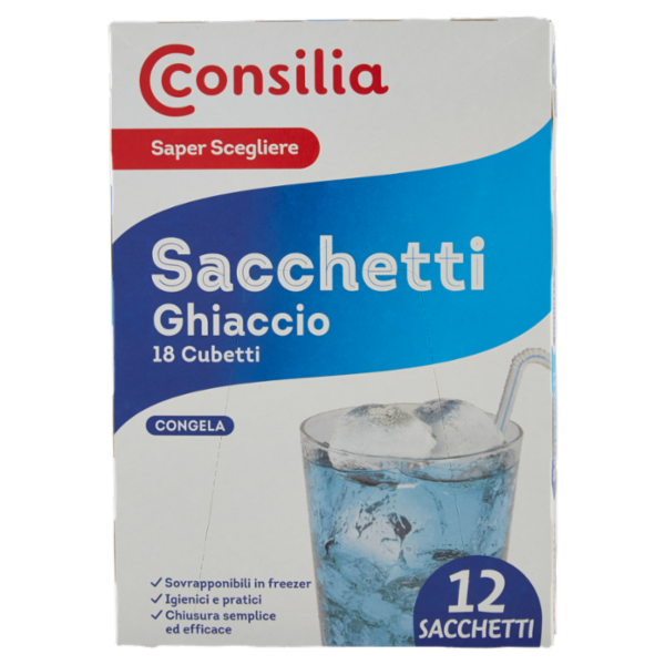 Consilia Saper Scegliere Sacchetti Ghiaccio 18 Cubetti 12 pz