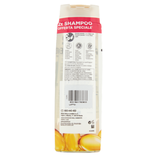 Pantene Pro-V Shampoo Aqua Light 2x225 ml