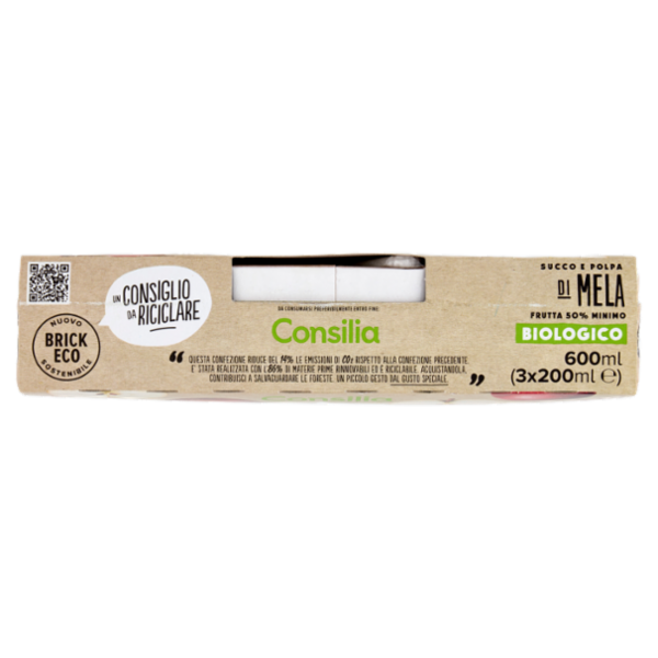 Consilia Succo e Polpa di Mela Biologico 3x200 ml