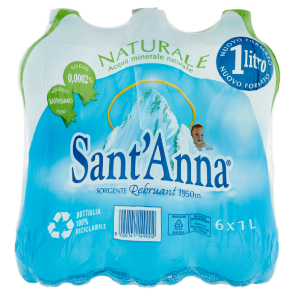 Sant'Anna Sorgente Rebruant 1950m Naturale 6 x 1 L