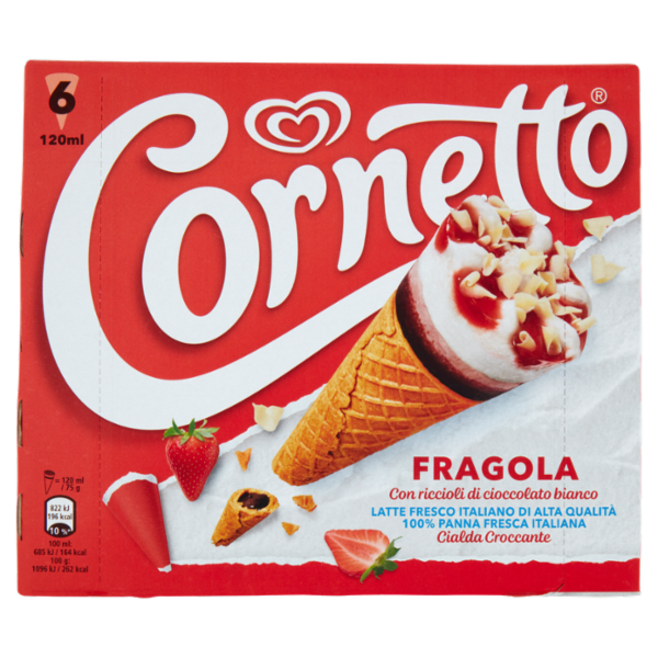 Cornetto Fragola 6 x 75 g