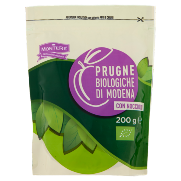 MonteRé Prugne Biologiche di Modena con Nocciolo 200 g