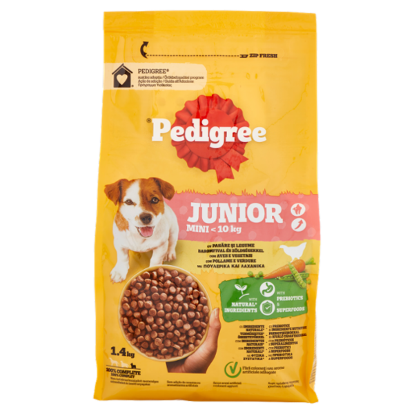 Pedigree Cibo Secco Cane Junior Piccolo Pollame Verdure 1.4Kg