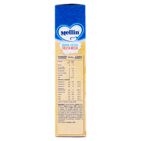 MELLIN Pappa Lattea Frutta Mista, a partire dal 6° mese, 250 g