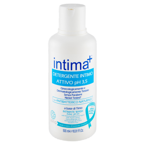 intima⁺ Detergente Intimo Attivo pH 3,5 con Antibatterico Naturale 500 ml