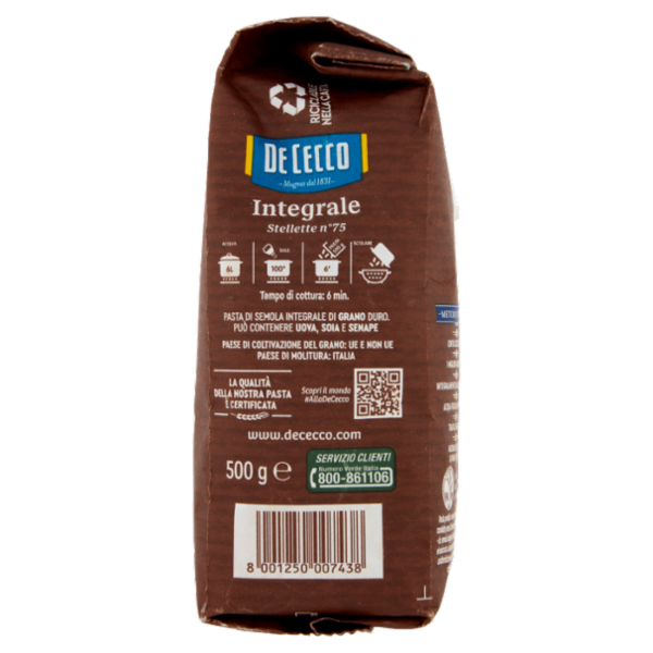 De Cecco Integrale Stellette n° 75 500 g