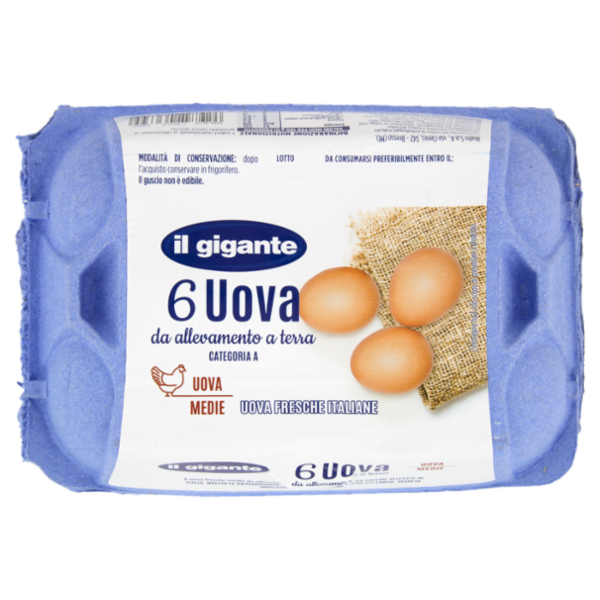 IL GIGANTE 6 Uova da allevamento a terra Uova Medie