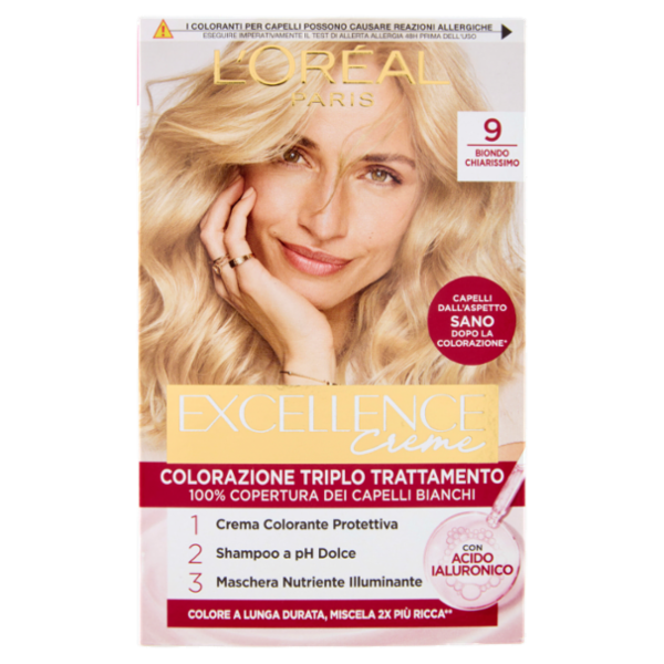 L'Oréal Paris Excellence Creme Colorazione Triplo Trattamento Biondo Chiarissimo 9