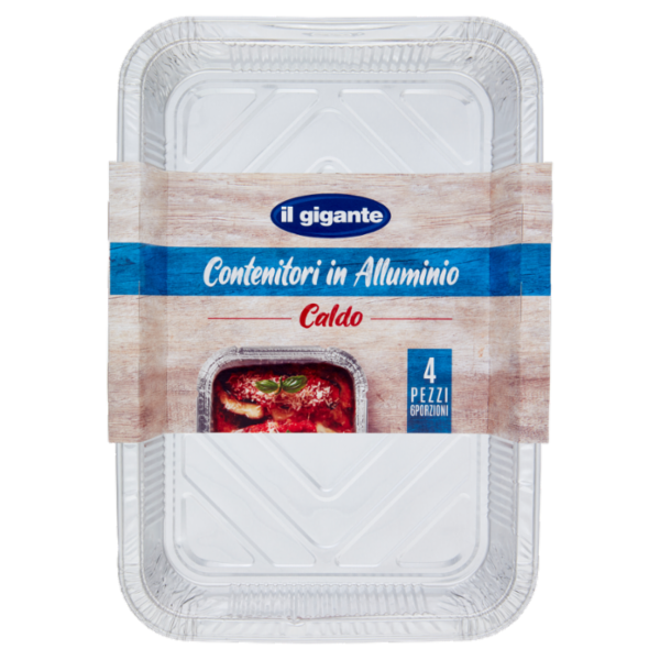 IL GIGANTE Contenitori in Alluminio Caldo 6 Porzioni 4 pz