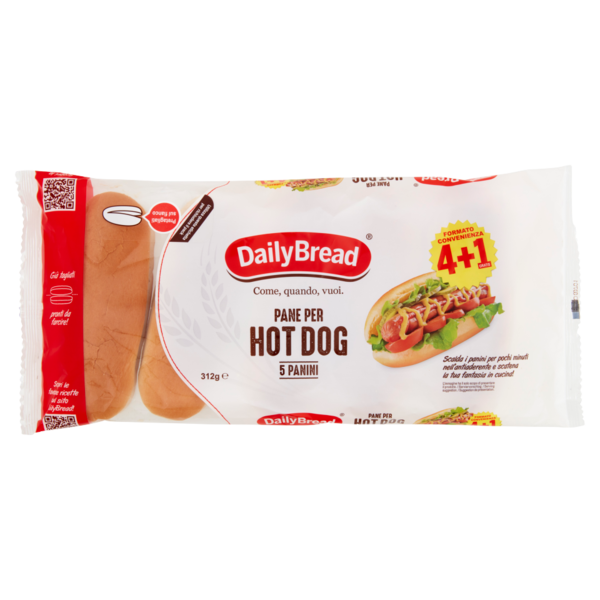 DailyBread Pane per Hot Dog Panini 5 x 62,5 g