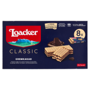 Loacker Classic Cremkakao Wafer Con Crema Al Cioccolato e Cacao Nobile Dell'Ecuador Wafers 45gx8