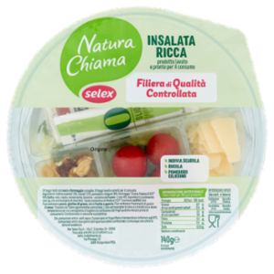 Selex Natura Chiama Insalata Ricca Con Grana Padano e Noci Lavata e Pronta Da Gustare 140 g