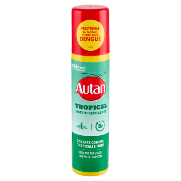 Autan Tropical Spray Insetto Repellente e Antizanzare Tigre, Comuni e Tropicali, 100ml
