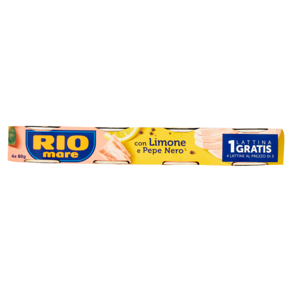 Rio mare Tonno all'Olio di Oliva con Limone e Pepe Nero 3+1 x 80 g