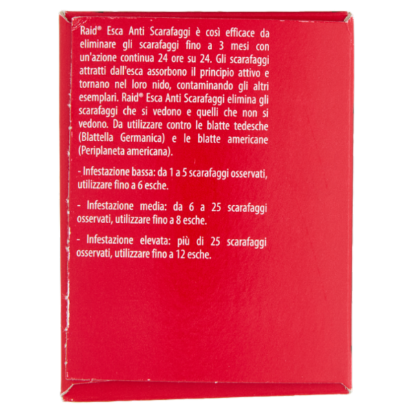 Raid Esca Scarafaggi Insetticida, Inodore, Pronta all'Uso in Spazi Interni ed Esterni, 6 pz da 2,5 g