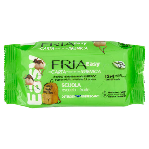 Fria Easy la Carta veramente Igienica Scuola salviette umidificate Detergenti e Rinfrescanti 12+4 pz