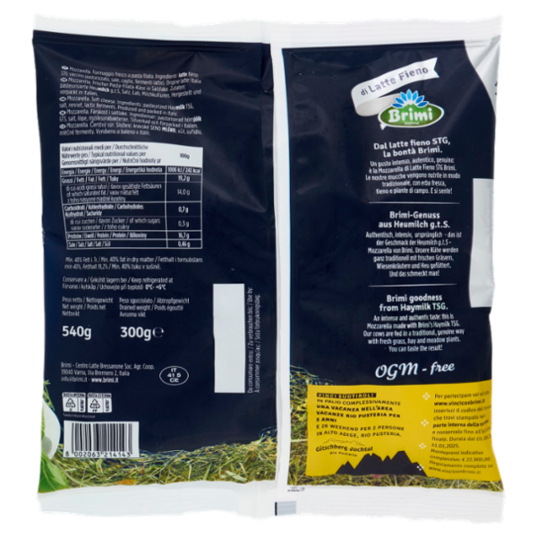 Brimi Mozzarella Fior di Latte di Latte Fieno 3 x 100 g