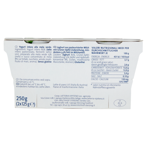 Sterzing Vipiteno Yogurt intero Mela Verde 2 x 125 g