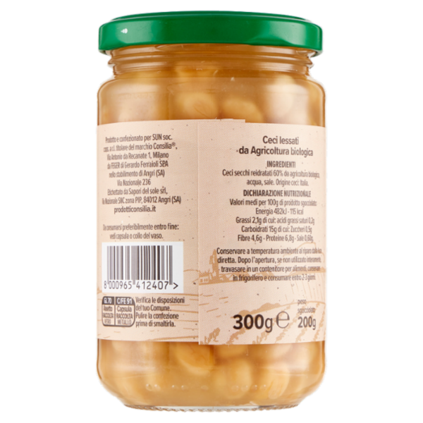 Consilia Ceci Lessati Italiani Biologici 300 g
